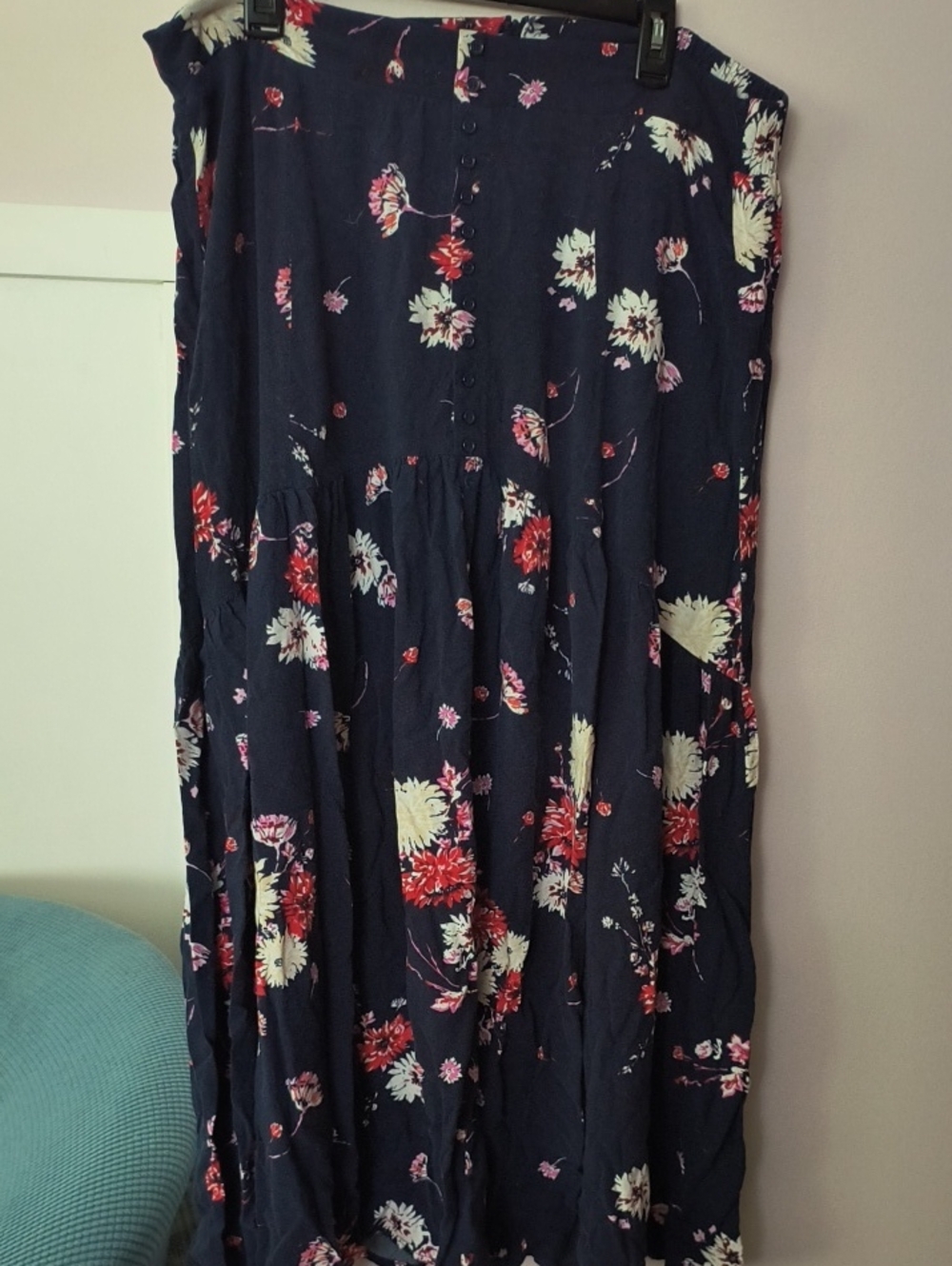 torrid Navy Maxi Skirt with Floral Print